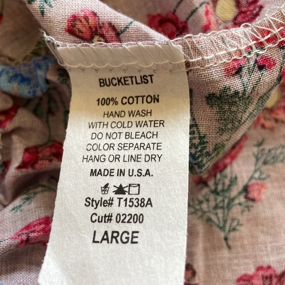 Bucketlist Large Boho Cotton top NWOT - Picture 5 of 7